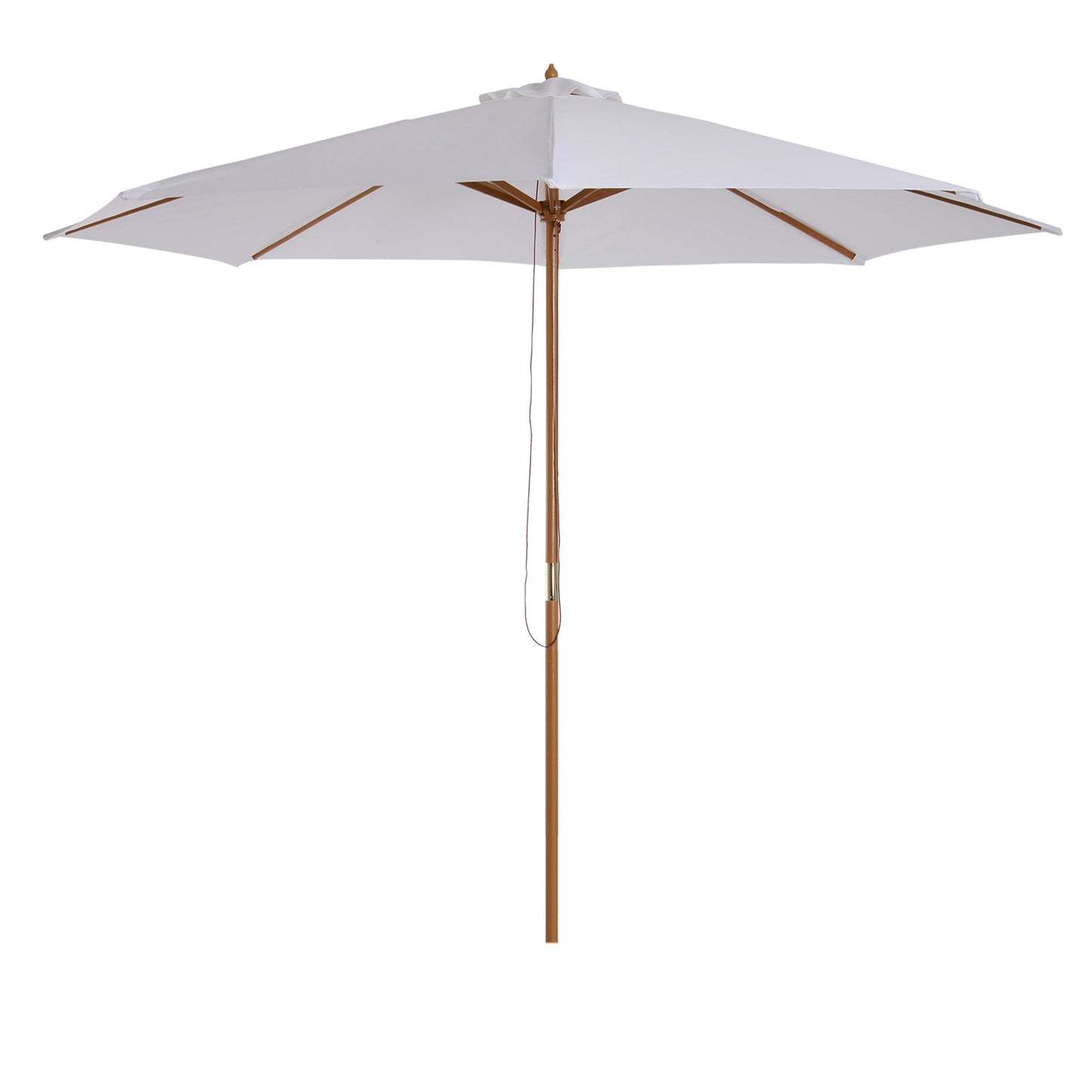 3M Fir Wooden Parasol Garden Umbrellas 8 Ribs Bamboo Sun Shade Patio Outdoor Umbrella Canopy