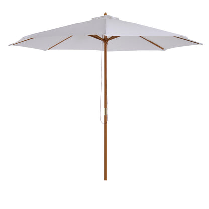 3M Fir Wooden Parasol Garden Umbrellas 8 Ribs Bamboo Sun Shade Patio Outdoor Umbrella Canopy