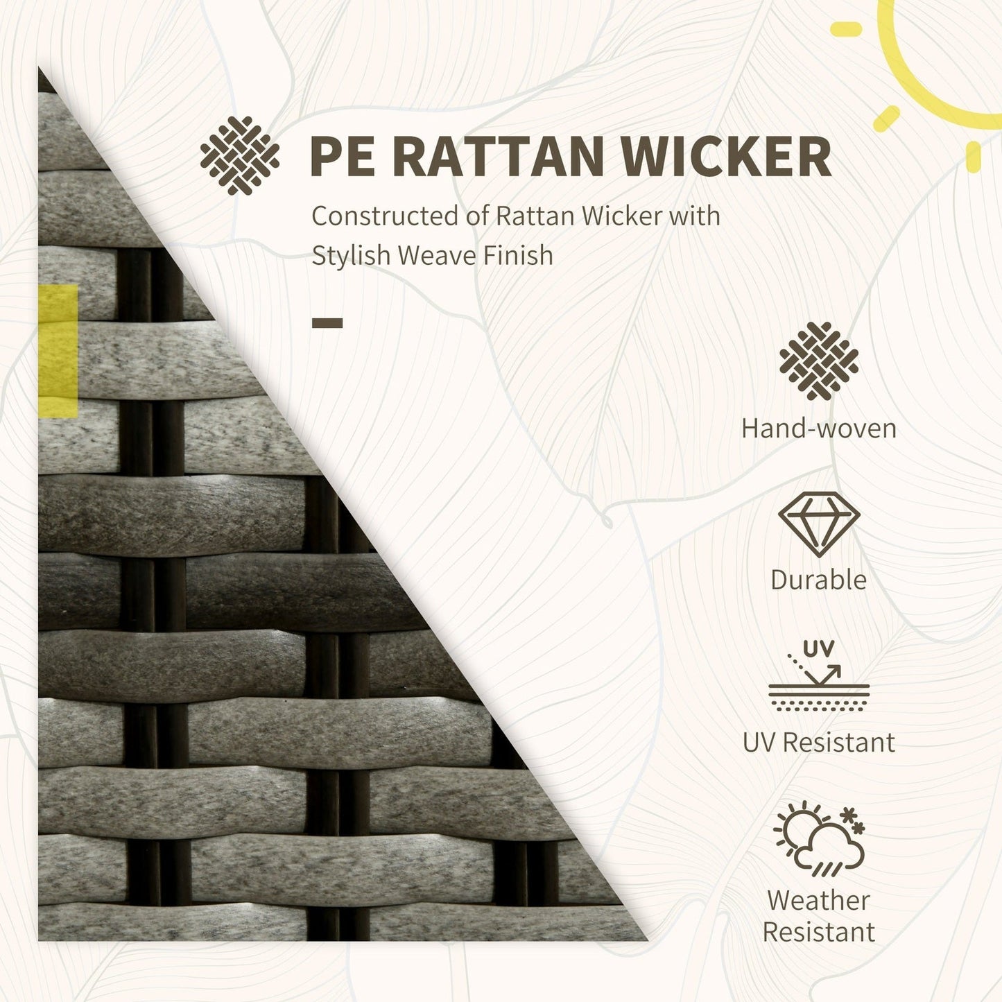 Modern 3-Piece Rattan Bistro Set