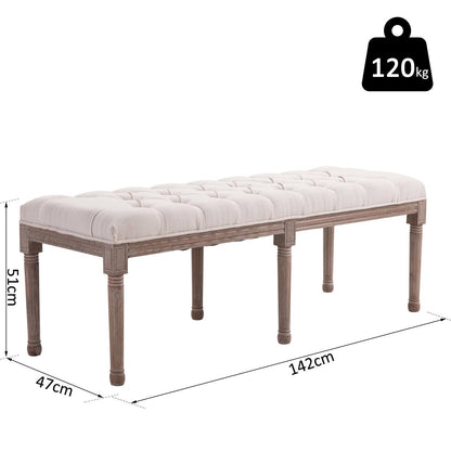 Longline Vintage Ottoman Bench With Wooden Frame