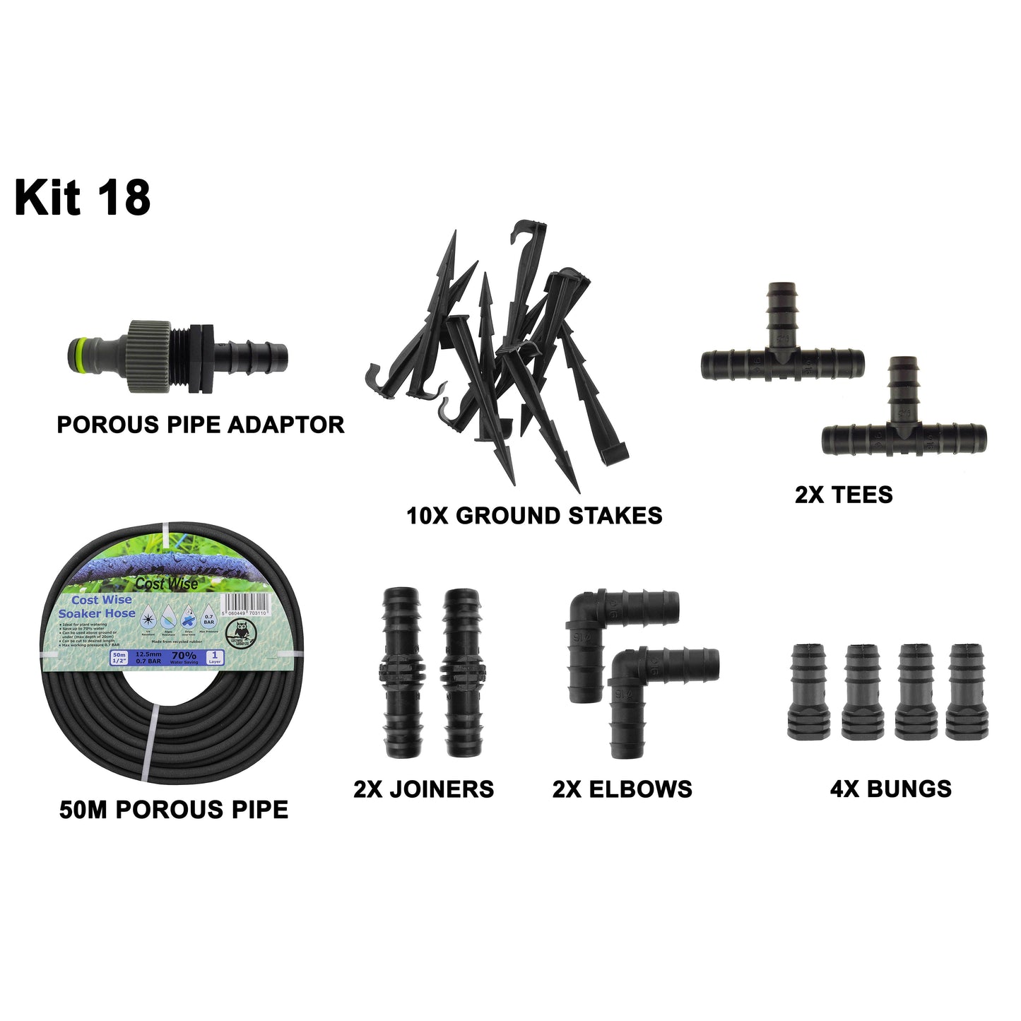 Porous Pipe Kit, POROUS-KIT18