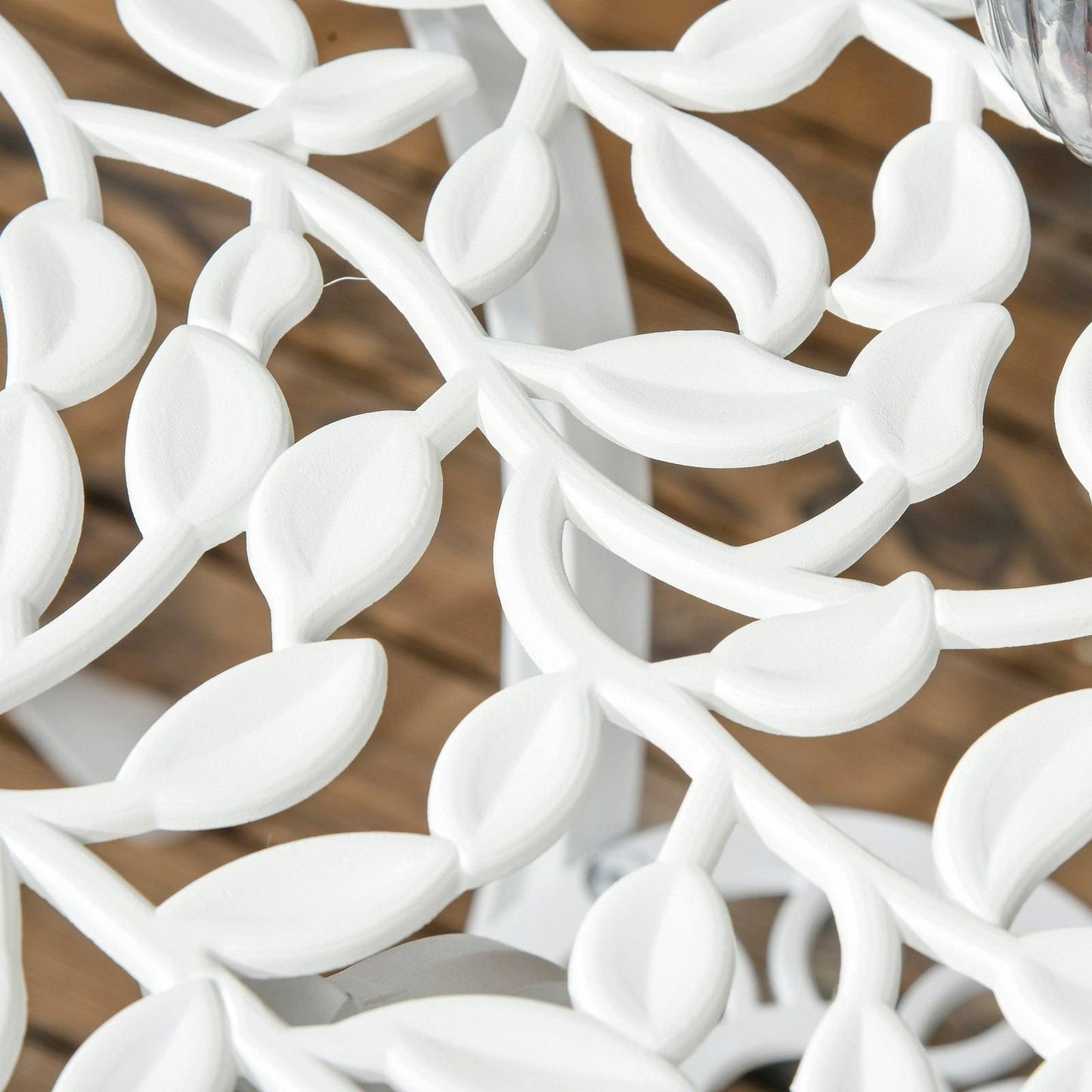 3-Piece Aluminium Bistro Set Garden Furniture Dining Table Chairs Antique Outdoor Seat Patio Seater White