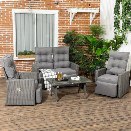 4-Piece Rattan Garden Furniture Sets