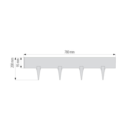 Lawn Edging, Plastic Palisade Slate Effect, 2.38m, Gray