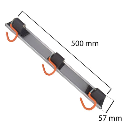Wall Mount Tool Rack Rail with 3 x S Hanging Hooks