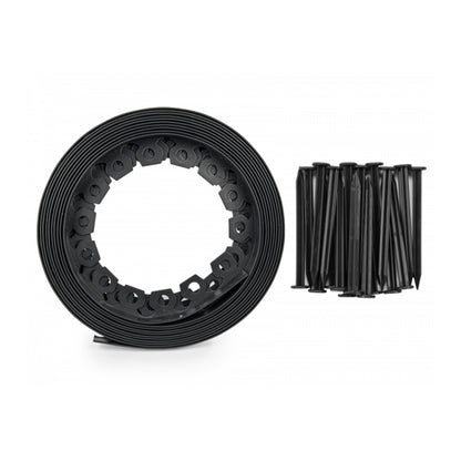 Lawn Border Set, Easy Border 60mm Black 10m With Pegs