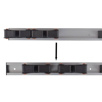 Wall Mount Tool Holder Rail - Gripper Design (5 Handles)