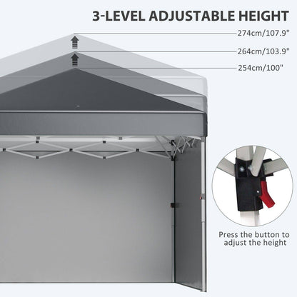 3 x 3 M Pop Up Gazebo with 2 Sidewalls