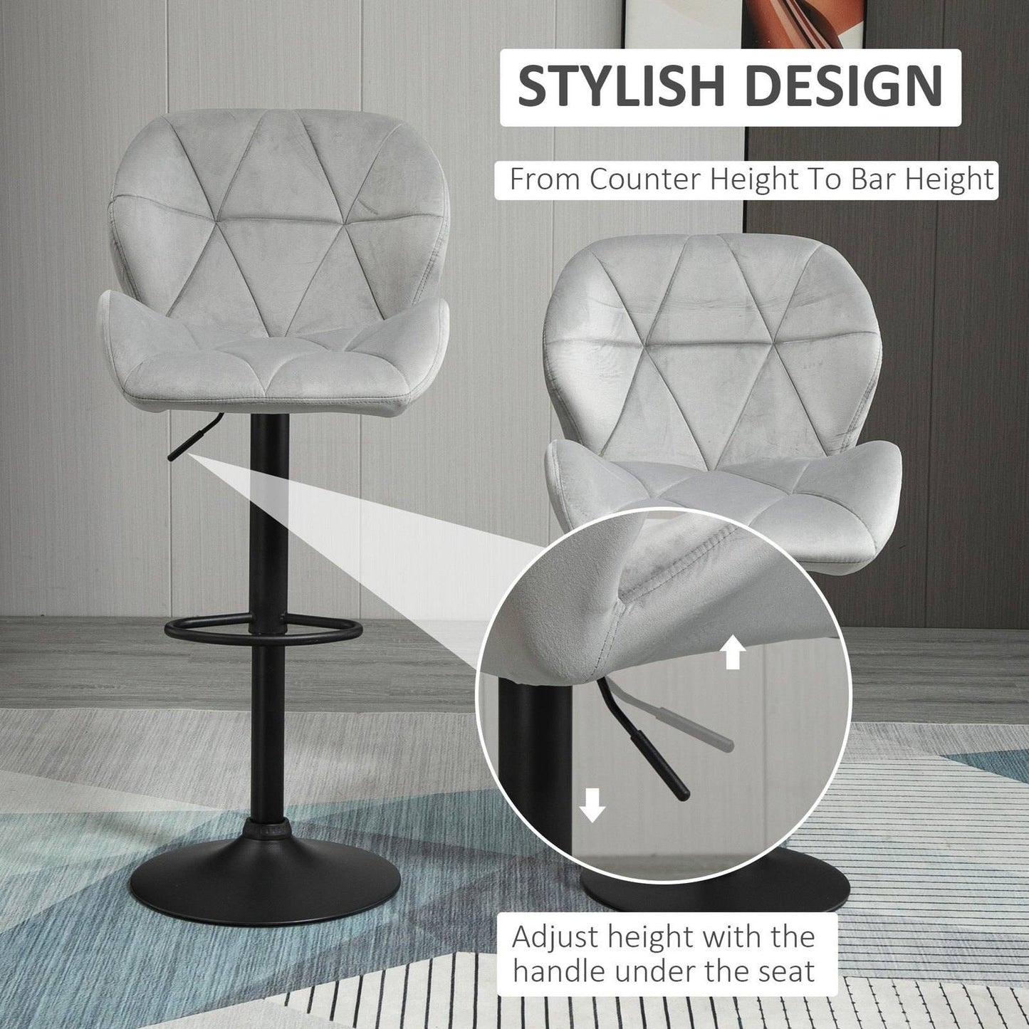 Adjustable Bar Stools Set of 2