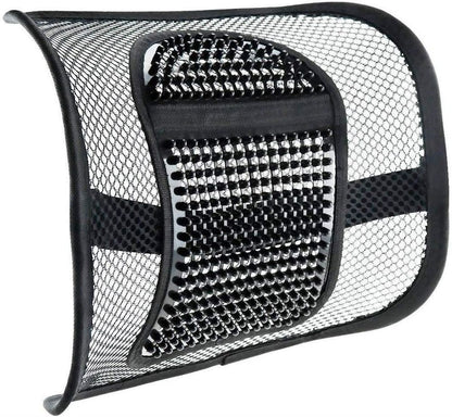 Mesh Back Support Lumbar Elasticated Positioning Strap - Black