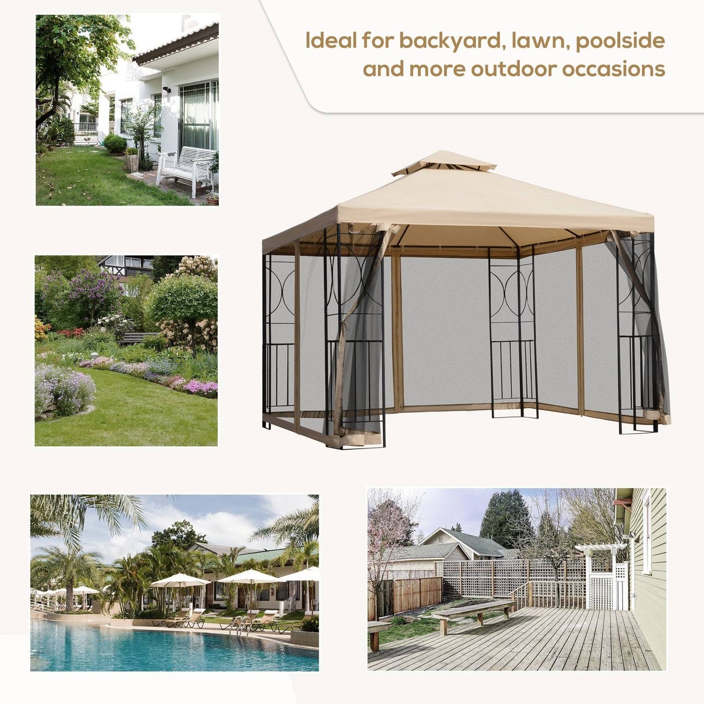 3M x 3M Garden Gazebo