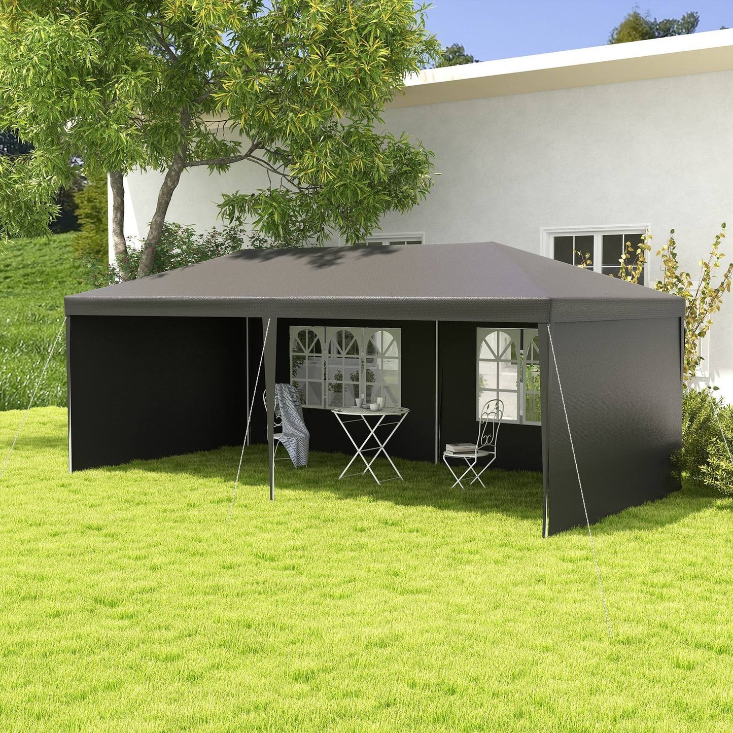 6 x 3m Half-Open Garden Gazebo