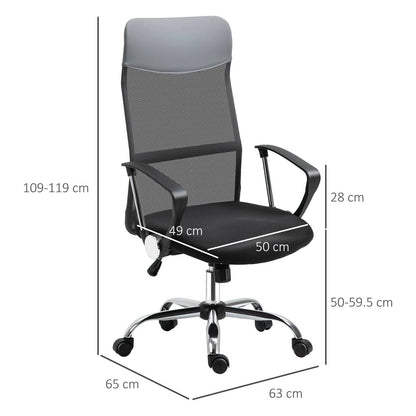 Ergonomic Office Chair Mesh Chair with Adjustable Height Tilt Function Black