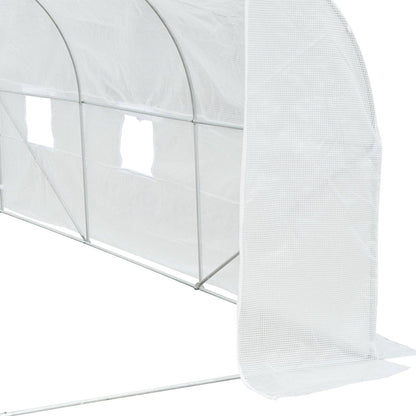 Walk-In Polytunnel Greenhouse Warm House Garden Tunnel Shelter Plant Shed with Door and Windows