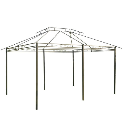 4m x 3M Steel Gazebo Canopy Party Tent Garden Pavillion Patio Shelter Pavilion with Curtains Sidewalls Grey