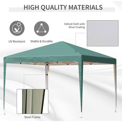 3 x 3 meter Garden Heavy Duty Pop Up Gazebo Marquee Party Tent Folding Wedding Canopy-Green