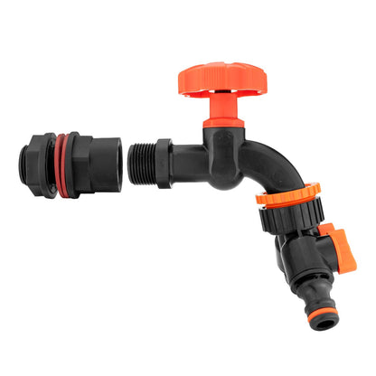 Water Butts Kit 3/4" PP Black Tap and Tap Splitter