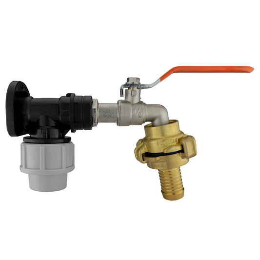 Wall Flange Kit 20mm MDPE - Lever Tap 1/2", Geka Barb 3/4"