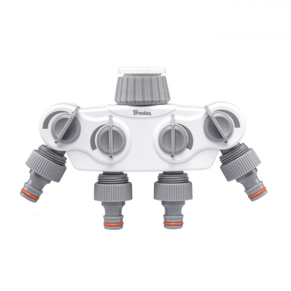 White Line 4-way Manifold with 1 "or 3/4" BSP Tap Connection