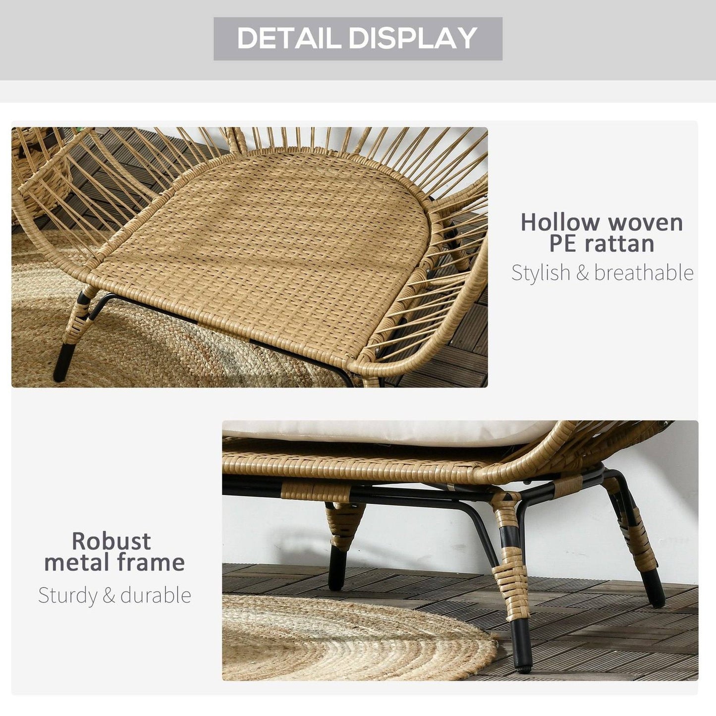 PE Rattan Outdoor Egg Chair