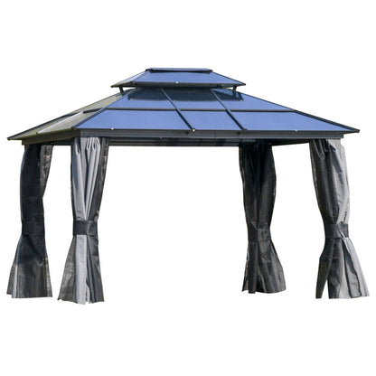 Outdoor 3.6 x 3M Gazebo Cabana w/ Steel Frame & Net Sidewalls for Privacy