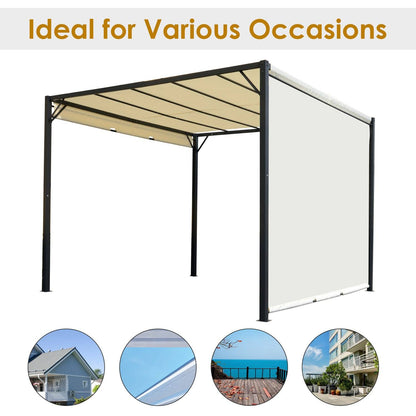 Metal Pergola With Canopy Retractable Pergola Canopy 3Lx3Wx2.3H m Garden Gazebo Party Tent Sun Shelter Cover - Cream White/Black