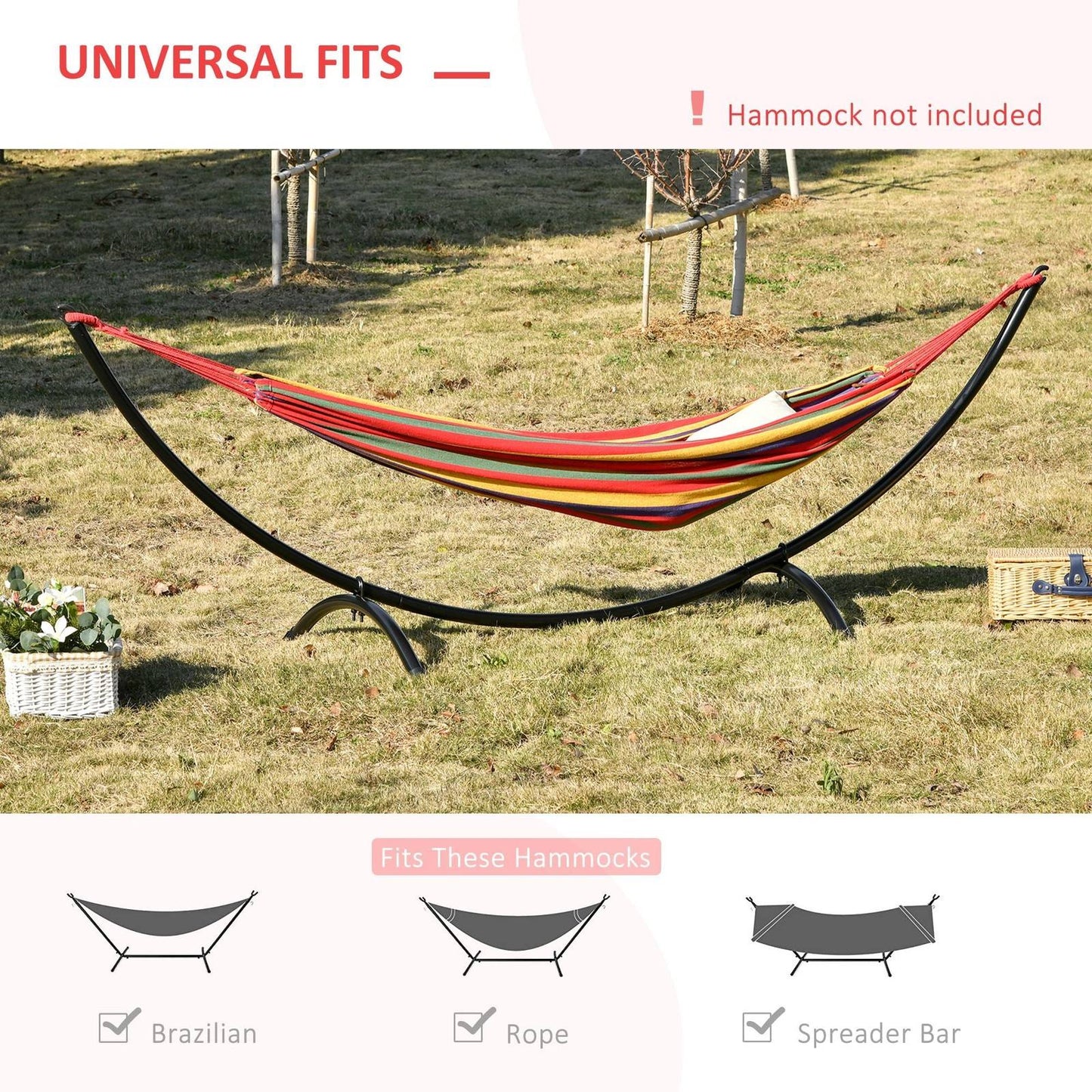 3M Universal Hammock Stand Metal Frame Garden Camping Picnic Outdoor Patio Replacement  Stand Only