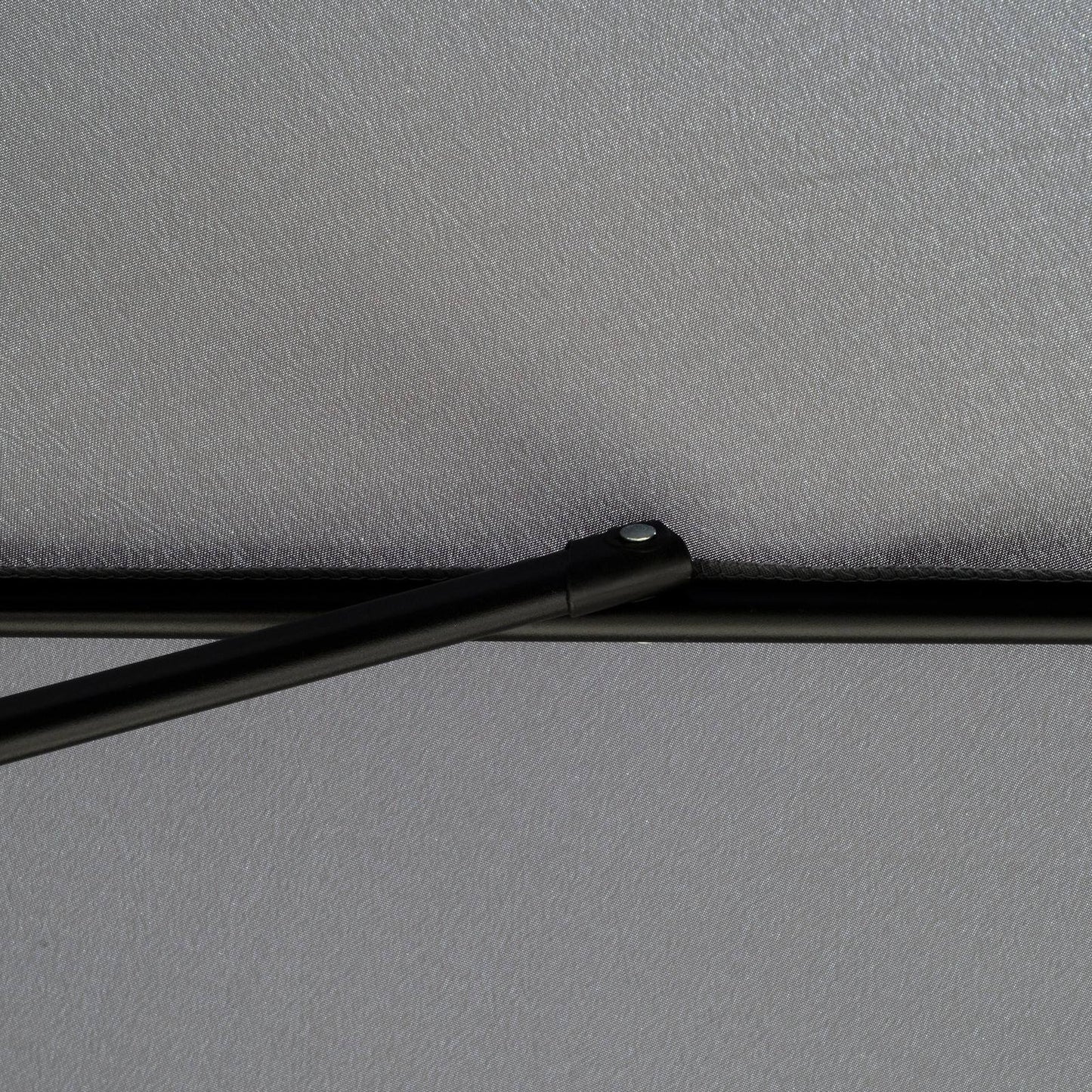 Outsunny 2.66M Patio Umbrella Garden Parasol Outdoor Sun Shade Table Umbrella With Ruffles 8 Sturdy Ribs Charcoal Grey